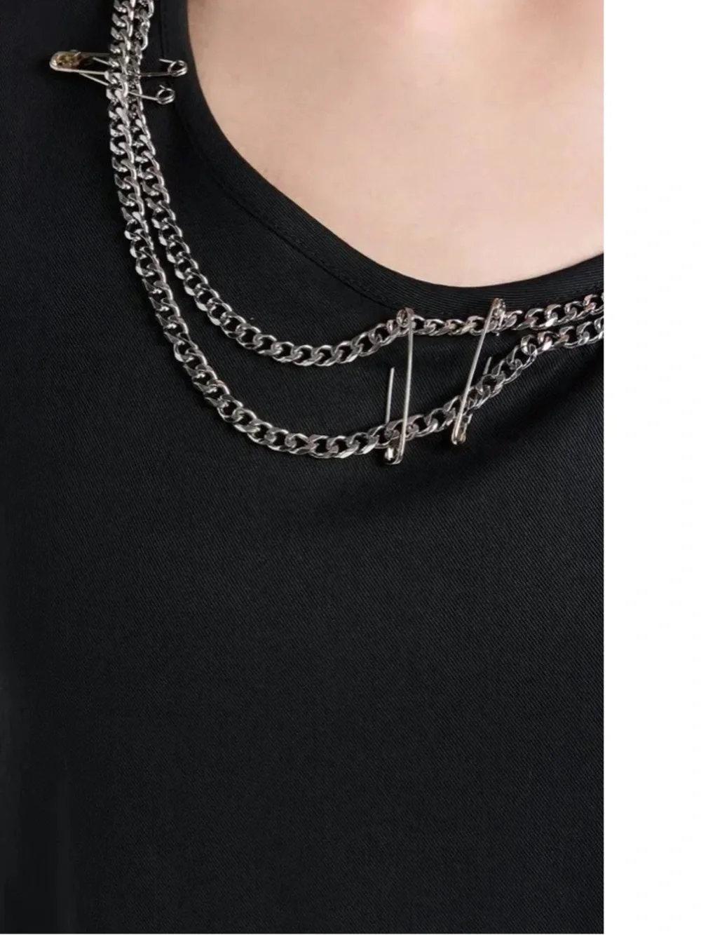 R13 Black Sleeveless Midi Dress with Chain at Neck & Hem